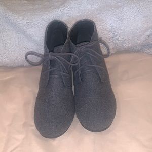 Gray Wedge Booties Lace-up size 4.5